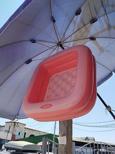 Надувной детский бассейн Intex, квадратной формы. - Цвет: розовый. - — 1