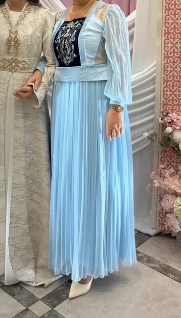 бордовое платье трикотаж: Вечернее платье, Длинная модель, Шифон, С рукавами, Стразы, XL — 2