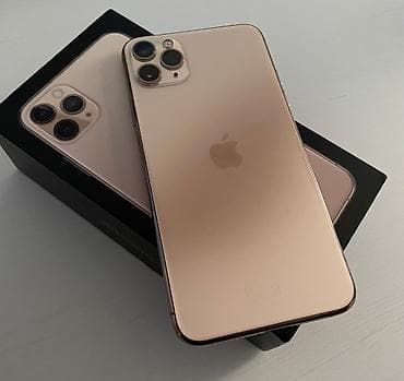 ipxone 11: IPhone 11 Pro Max, Б/у, 512 ГБ, Matte Gold, Защитное стекло, Кабель, Коробка — 2