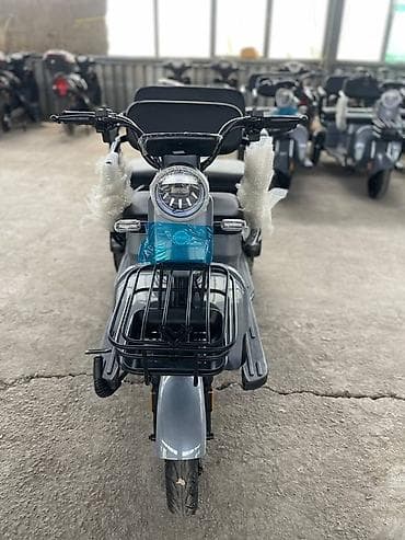 электро скутар: Электрический трёхколёсный скутер Vintage (серый) - Посадка: две — 1