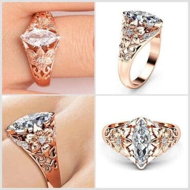 алиппе майрамы форма: ✨ Золотое кольцо с крупным камнем "Маркиз" ✨ Роскошное кольцо в — 2