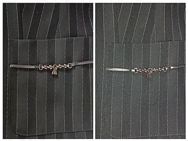 n work: Женский костюм в тонкую вертикальную полоску - Комплект: приталенный — 3