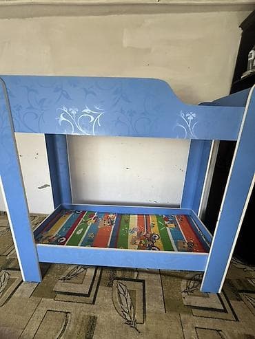 ля бубу: Двухъярусная детская кровать, ЛДСП, цвет - Синий — 2