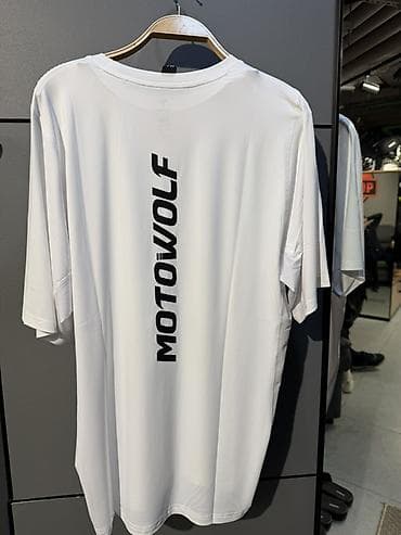 tech flis: Футболка MOTO WOLF, белая, спортивная - Легкая быстросохнущая ткань с — 2
