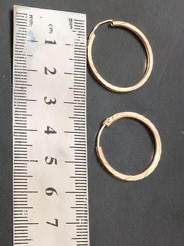 детские сережки золотые: Серьги-кольца 585 пр .классическая модель. - Форма: тонкие кольца с — 2