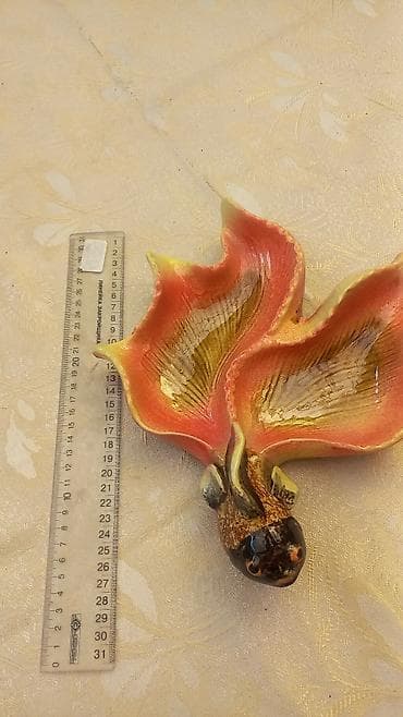 напольная ваза: Керамическая декоративная пепельница или конфетница «Золотая рыбка» — 2