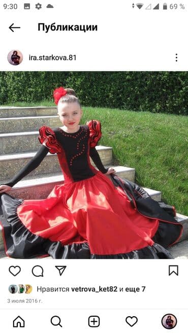 карнавальные костюмы прокат: Детское платье, цвет - Красный, Б/у — 2