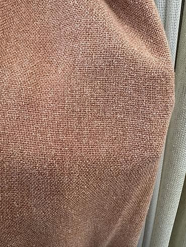 Шторы из льняной фактурной ткани и сетчатый тюль - Коллекция