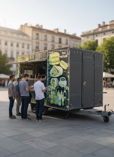 сдаю контейнер на рынке дордой: Мобильный фуд-трейлер (прицеп-киоск) Сурочно сатылат - коптон бери — 2