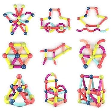 пол шторы: Магнитный конструктор 3D Magnetic Rod 90 (деталей) - Набор — 2