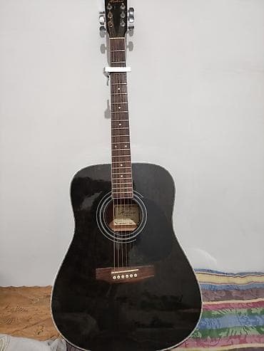 гитара на прокат: Акустическая гитара dreadnought в чёрном глянцевом цвете — 1