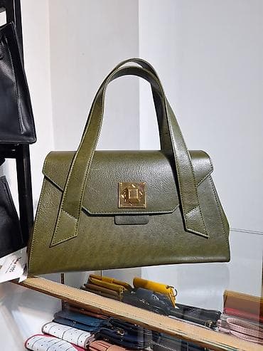 Женская сумка-тоут, цвет оливковый/хаки. Стильная геометричная форма с lalafo.kg да Женская сумка-тоут, цвет оливковый/хаки. Стильная геометричная форма с