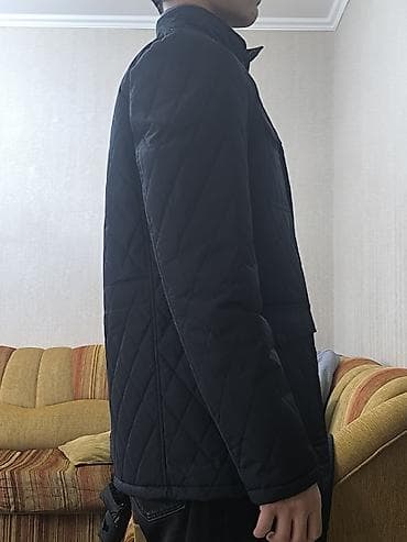 Пальто: Мужская стёганая куртка, чёрная - Классический прямой крой, длина до — 5