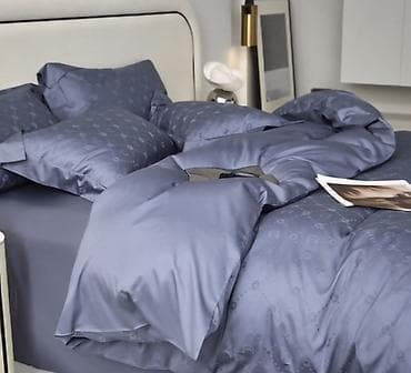 непромокаемая простынь: Комплект постельного белья премиум-класса, однотонный с жаккардовым — 5