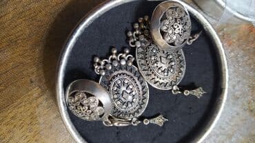 Серебряные серьги, Проба 925, Жемчуг, Женские, Б/у