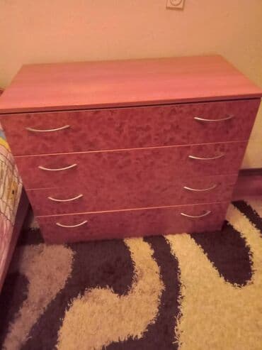 купить двуспальную кровать с матрасом бу: Спальный гарнитур, Б/у, Комод, С матрасом, Самовывоз — 2