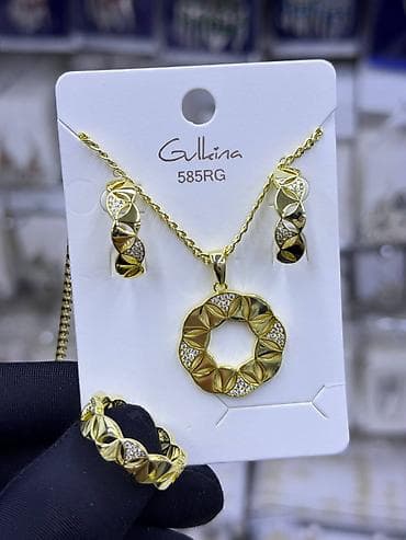 золото комплект: Ювелирные гарнитуры Gulkina, коллекция 585RG. - Состав каждого — 6