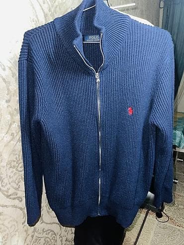 navy: Кардиган на молнии Polo Ralph Lauren, мужской. - Цвет: темно‑синий — 1