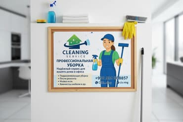 Уборка помещений, | Генеральная уборка, Уборка после ремонта, Уборка раз в неделю, | Офисы, Квартиры, Дома at lalafo.kg Уборка помещений, | Генеральная уборка, Уборка после ремонта, Уборка раз в неделю, | Офисы, Квартиры, Дома