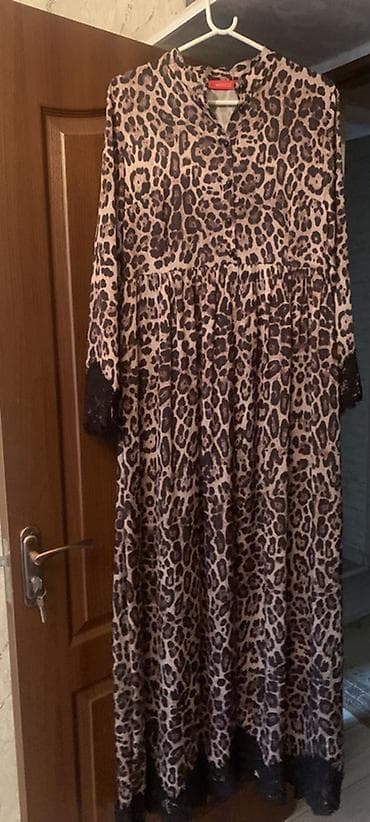 золотой ворон: Повседневное платье, Лето, Длинная модель, Трапеция, L, XL — 4