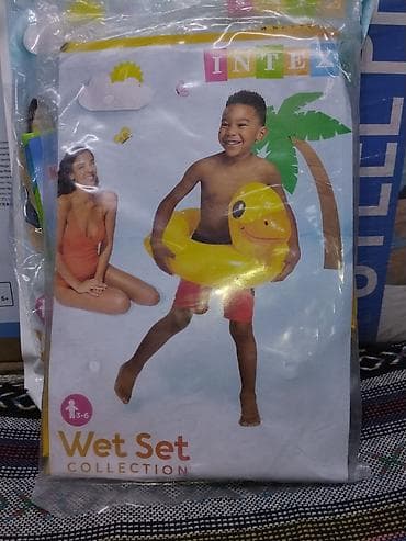 Детский мир: Надувной детский круг Intex Wet Set Collection в форме утёнка. - — 1