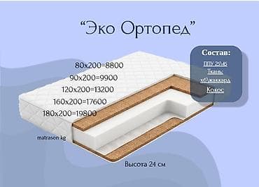 сейф токмок: Ортопедиялык матрас, Жаңы, Башка бренд, Бир кишилик, Орточо катуу матрастар, Полиуретан пено, Акысыз жеткирүү — 1