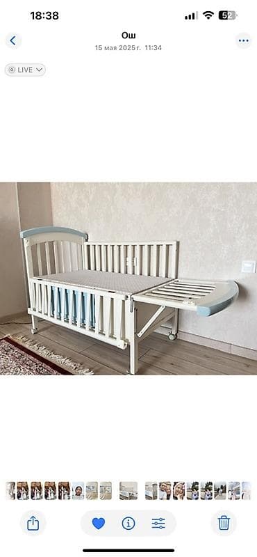 Лакокрасочные материалы: Манеж-кровать, Б/у, Раскладной, Дерево — 2