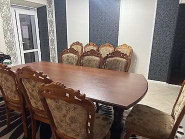 сочетание цветов в кухонной мебели: Стол и стул для зала, Б/у, Самовывоз, Платная доставка, цвет - Коричневый — 3