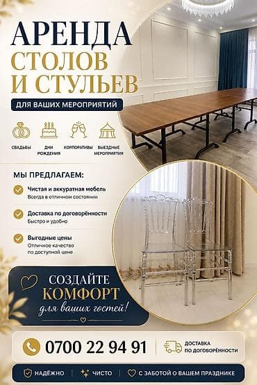 Эмерек: Зал үчүн үстөл, Жаңы, Бүктөө эмес, Тик бурчтуу — 1