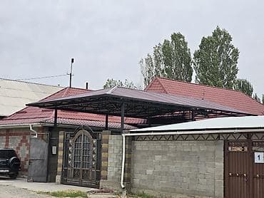 навесы во дворе: Навес, Двускатный, Металл, Профнастил — 1