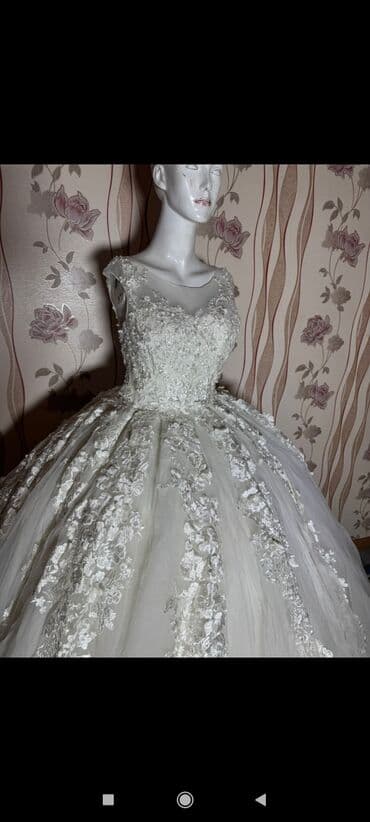 пышное фатиновое свадебное платье: Свадебное платье, One size, Б/у — 7