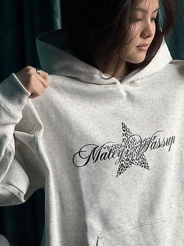 Худи с принтом NATEY WASSUP - Унисекс худи свободного кроя с at lalafo.kg Худи с принтом NATEY WASSUP - Унисекс худи свободного кроя с