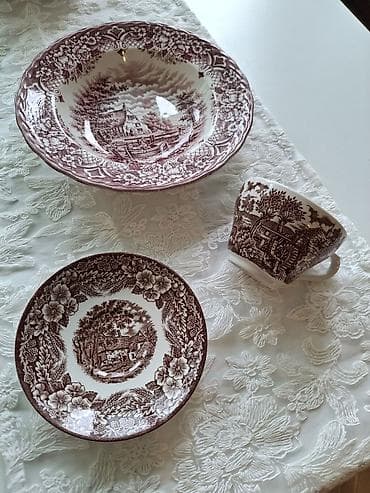 из англии: Винтажный Фарфоровый набор из 3 предметов с пасторальным рисунком в — 1