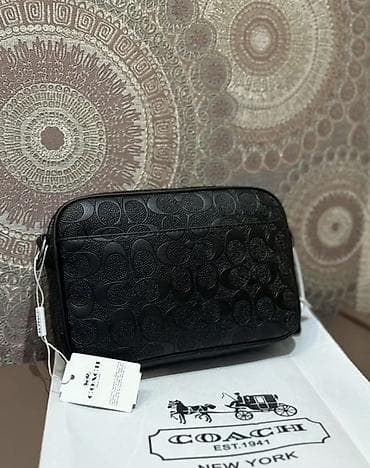Личные вещи: Барсетка, Coach, Застежка на молнии, Разделенные отделения, Регулируемый ремень, Новый — 2
