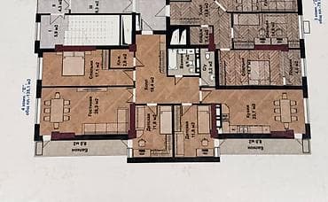 Батирлер: 4 бөлмө, 135 м², Элитка, 12 кабат, Даяр ПСО (өзү оңдоп түзөтүп бүтүү үчүн) — 1