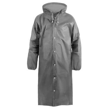 бушлат военные: Дождевик-накидка с капюшоном, удлиненный - Цвет: темно‑серый, черный — 2