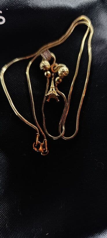 украшение шампанского для свадьбы: Золотистое ожерелье-цепочка с подвесками - Тип: тонкая цепочка — 4