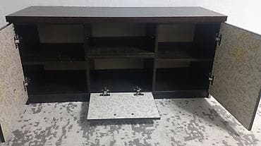 Мебель: Тумба и подставка для телевизора, Б/у, Напольная, ЛДСП, цвет - Коричневый — 3