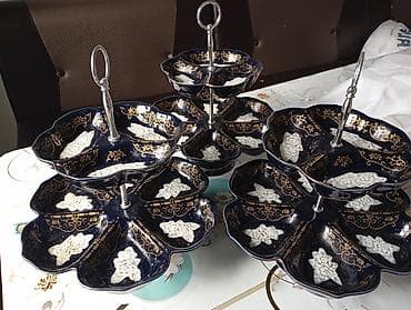 фарфоровая посуда: Двухъярусные фруктовницы/сервировочные этажерки из фарфора. - — 1