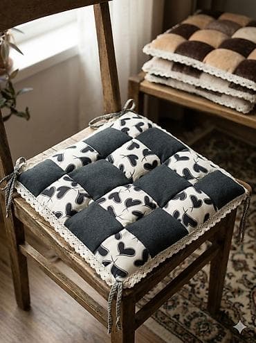 Отургуч үчүн жумшак төшөкчө (Сидушка) ​ ​Дизайны: Классикалык "шахмат"