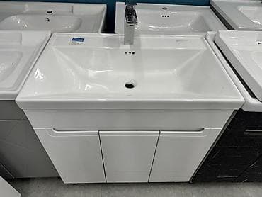 раковина в ванную с тумбой: Тумба для ванны, С раковиной, Другой материал, цвет - Белый — 1