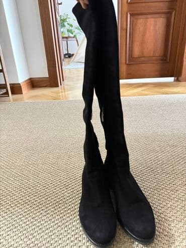 обувь для охоты: Высокие женские сапоги из чёрной замши бренд Loriblu Италия 37 размер — 2