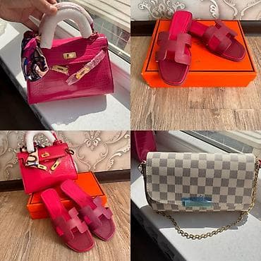 Яркий комплект аксессуаров в розовых и нейтральных тонах: -