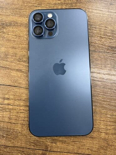 айфон 12 промах: IPhone 12 Pro Max, Колдонулган, 256 ГБ, Pacific Blue, Каптама, Кабель, 81 % — 4