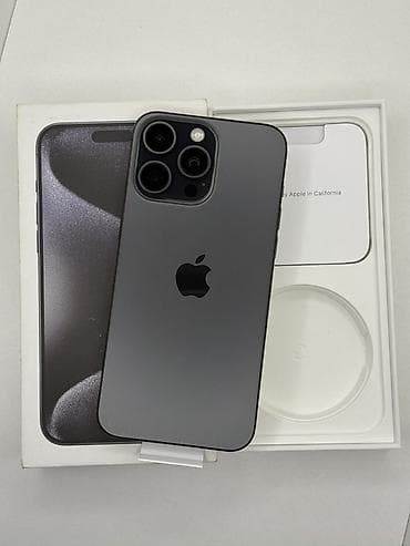 IPhone 15 Pro Max, Б/у, 256 ГБ, Black Titanium, Коробка, 84 %
