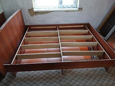 двухъярусный деревянный детский кровать: Двуспальная кровать разобраны, без матраса бу все детали на месте. В — 2