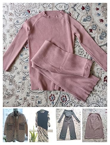 желетки: Женская одежда, двойка, платье, весенняя куртка, серая двойка, юбка — 1