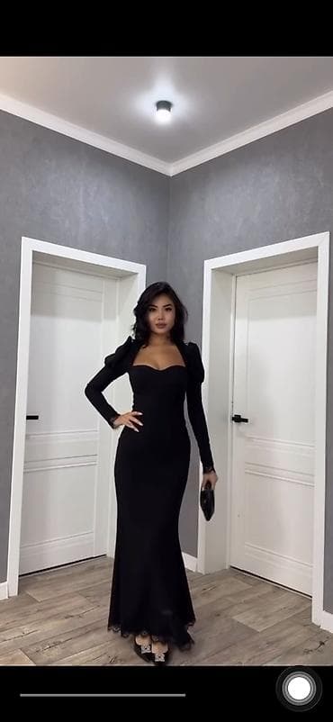 armani code: Вечернее платье, Русалка, Длинная модель, Креп, С рукавами, Корсет, S — 1