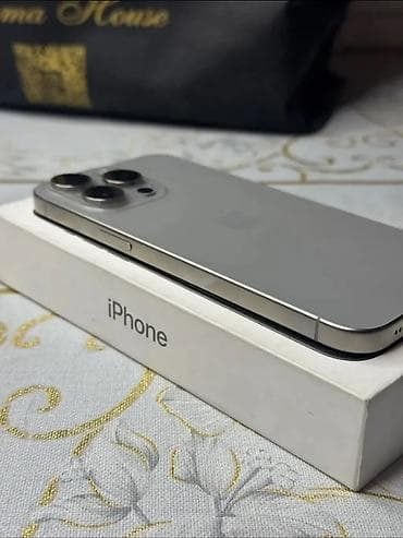 IPhone 15 Pro Max, Б/у, 256 ГБ, Natural Titanium, Кабель, Коробка, 85 % — 3