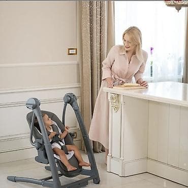 детское пианино синтезатор: Стульчик для кормления, Другой бренд, Трансформер, цвет - Серый — 6